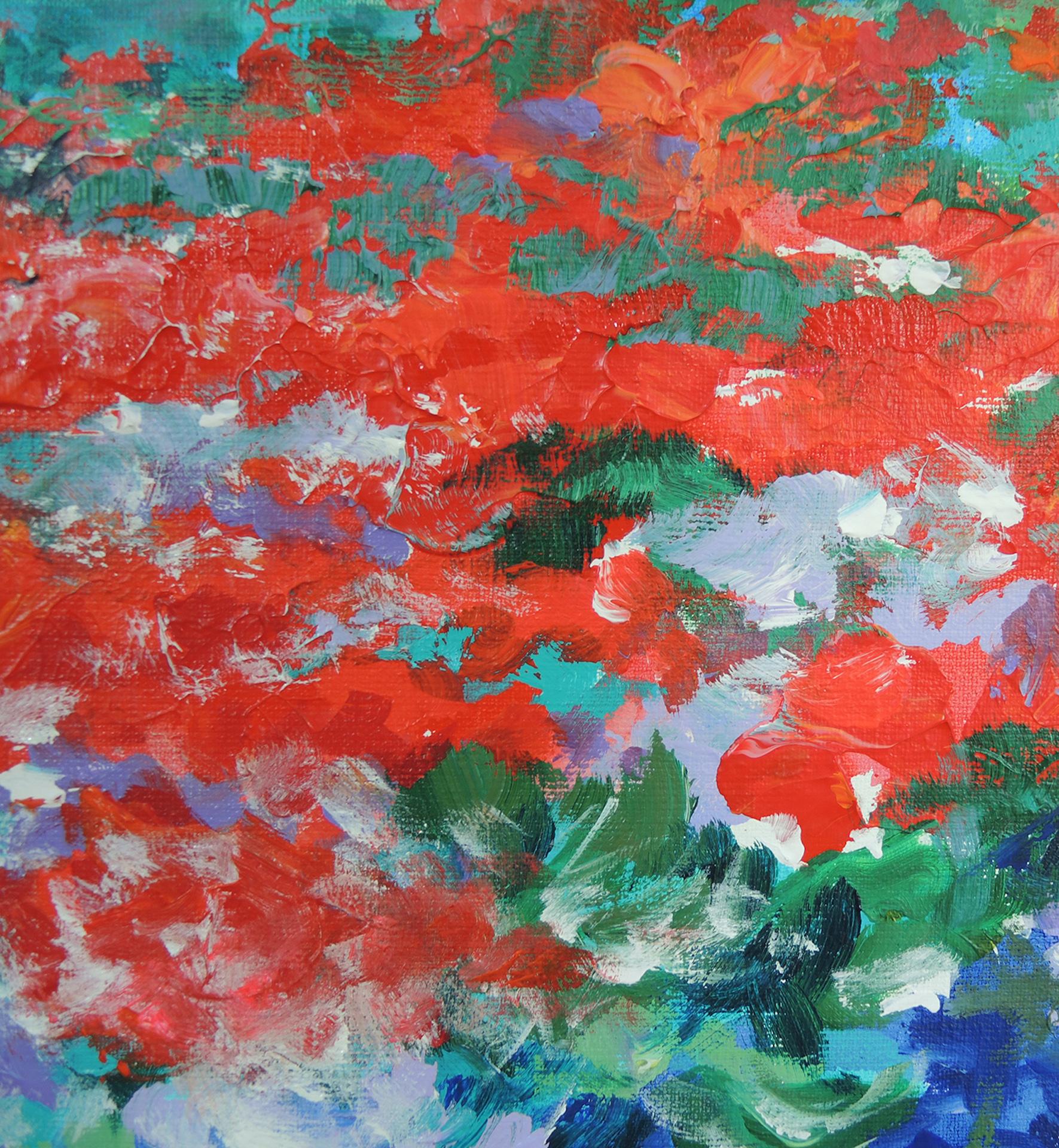 Mary Chaplin
The Geranium Season at Claude Monet’s House
Acrylic on Linen Canvas
Size: H 81cm x W 100cm x D 2cm
Sold Unframed
(Please note that in situ images are purely an indication of how a piece may look).

This is one of my favourite gardens