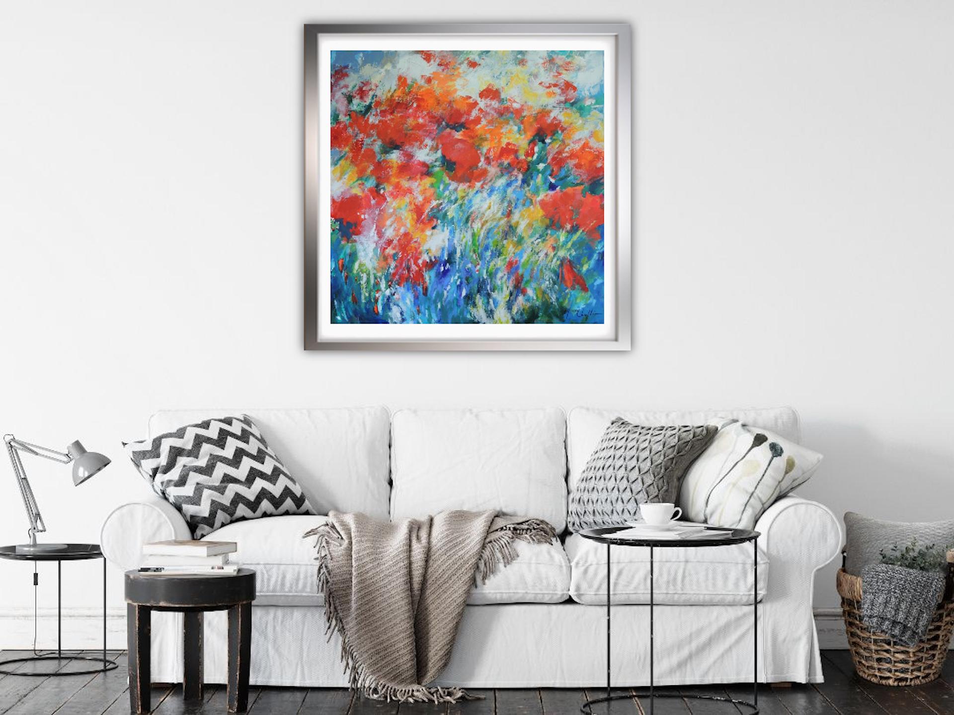 Amapolas orientales en el viento de verano, Mary Chaplin, Arte impresionista contemporáneo en venta 9