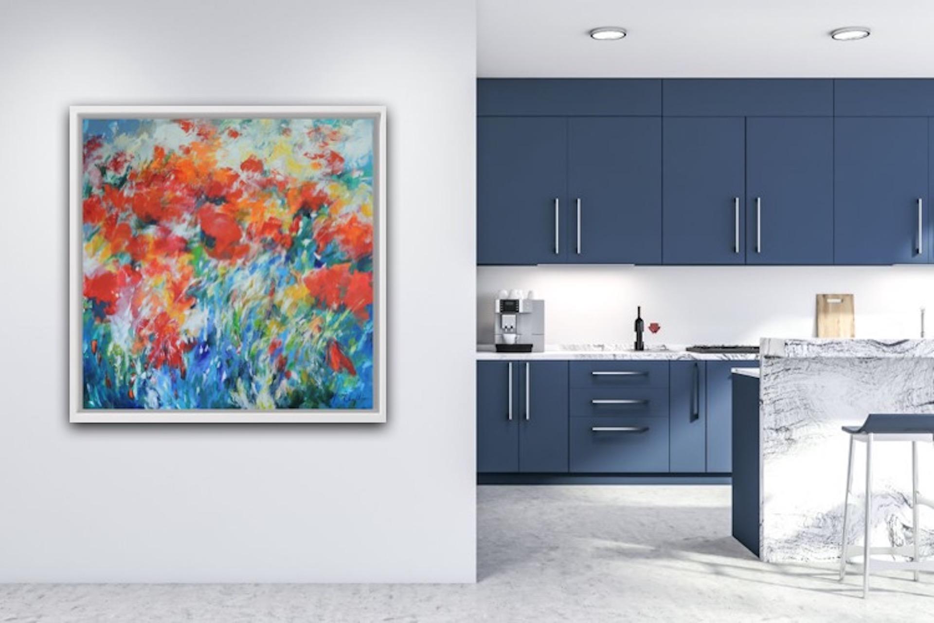 Amapolas orientales en el viento de verano, Mary Chaplin, Arte impresionista contemporáneo en venta 1