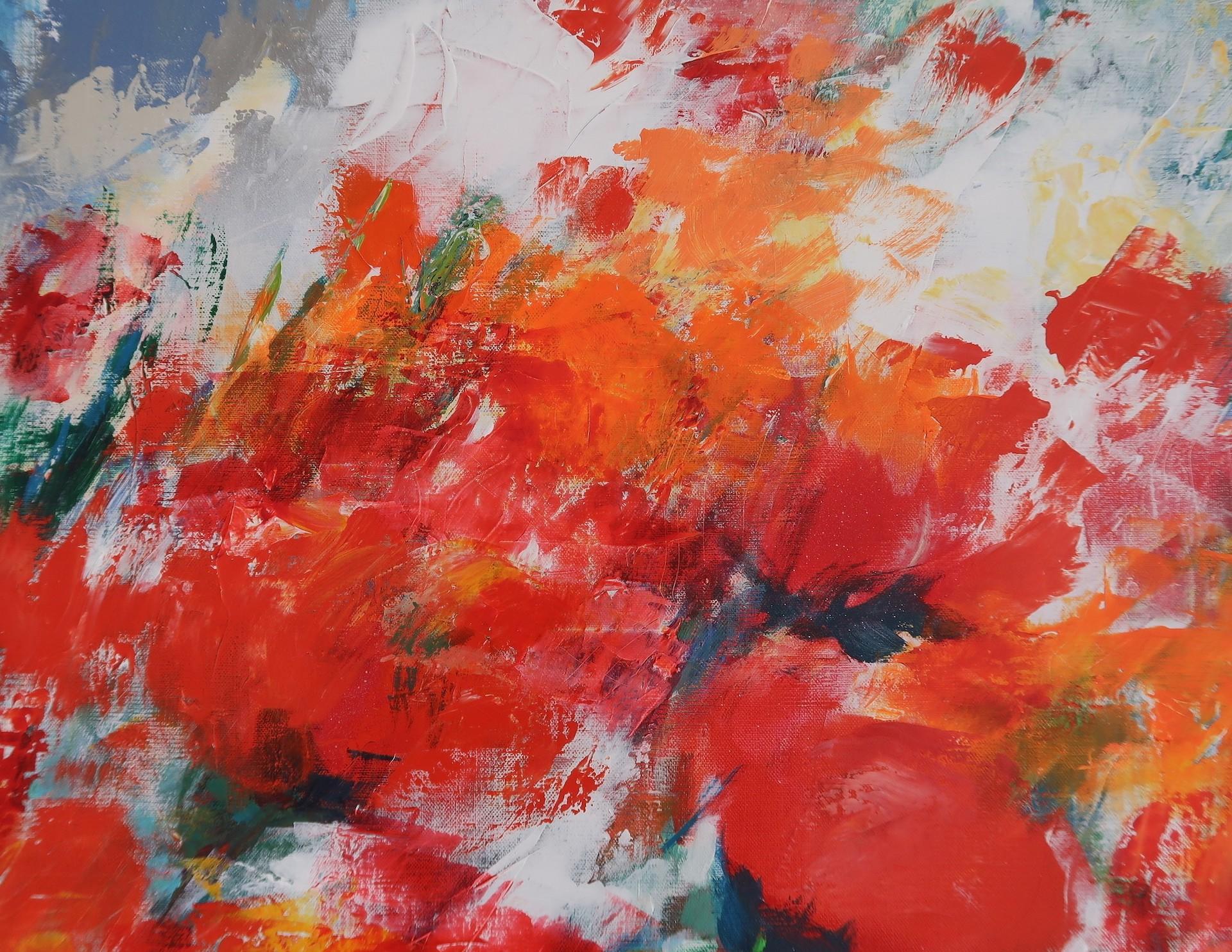 Amapolas orientales en el viento de verano, Mary Chaplin, Arte impresionista contemporáneo en venta 4