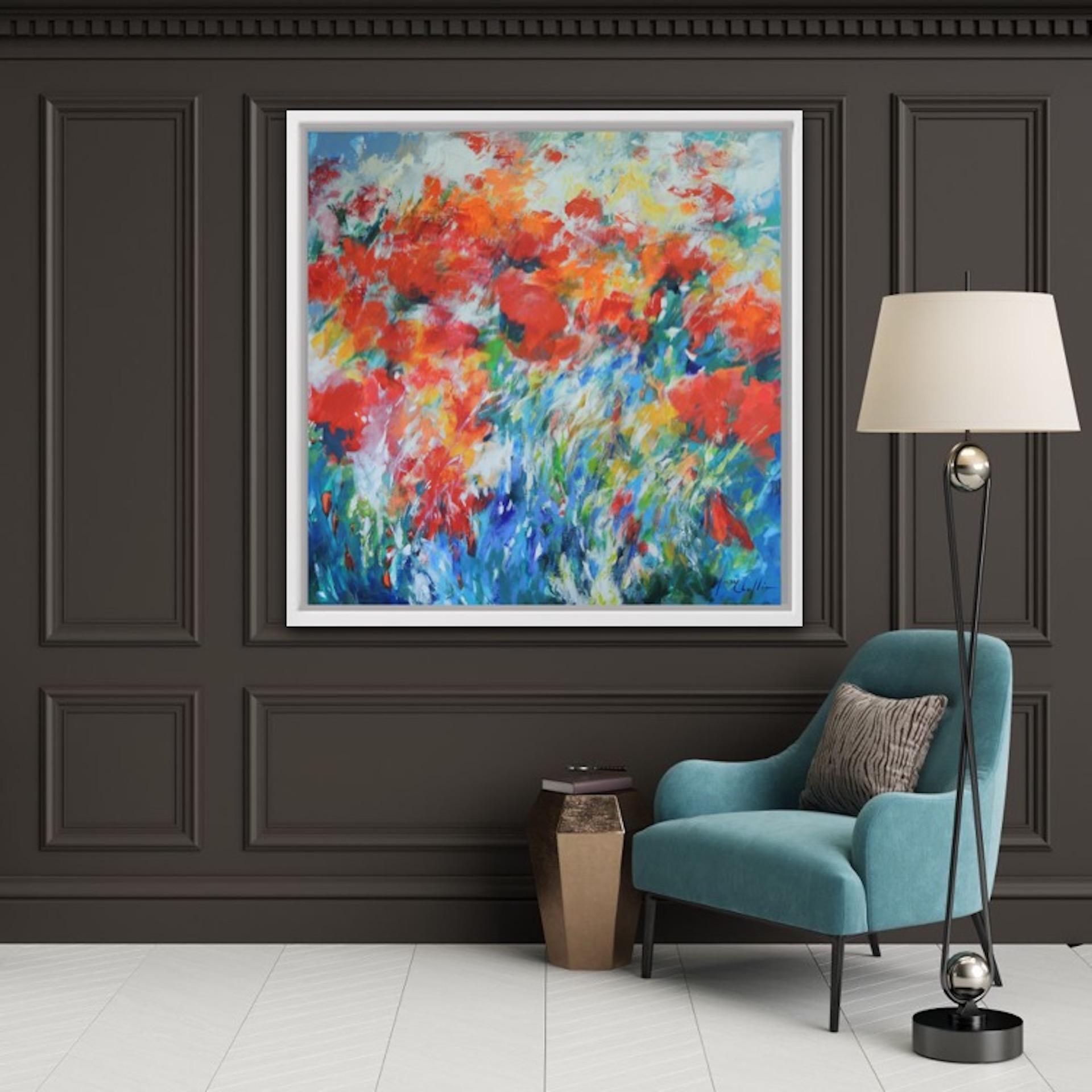Oriental Poppies in the Summer Wind, Mary Chaplin, Contemporary ImpressionistArt For Sale 4