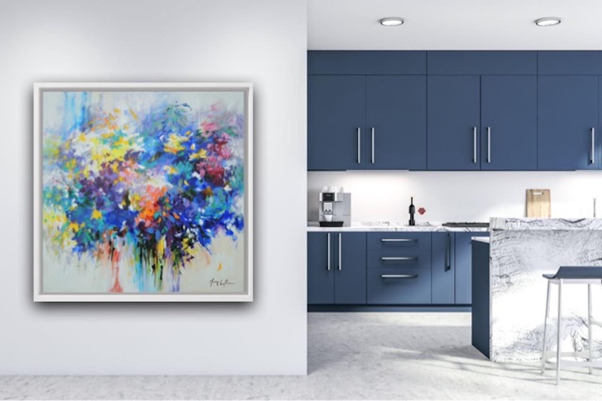 September Floral de Mary Chaplin, peinture florale originale, peinture impressionniste en vente 1