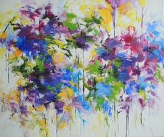 The Era of Flowers, bright and bold abstract painting