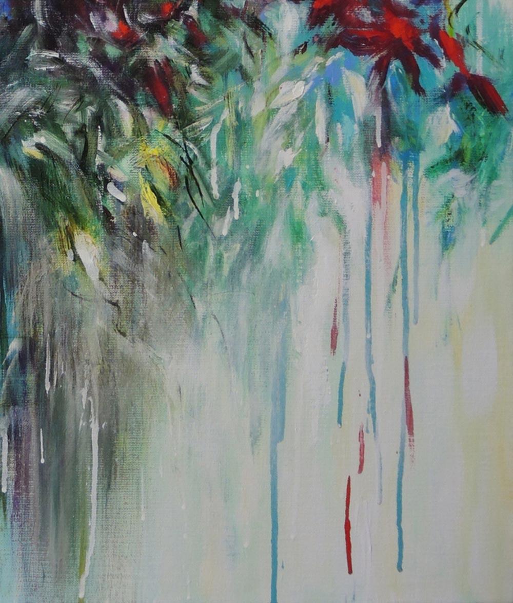 Il suono del vento, dipinto astratto floreale luminoso - Painting Impressionismo astratto di Mary Chaplin