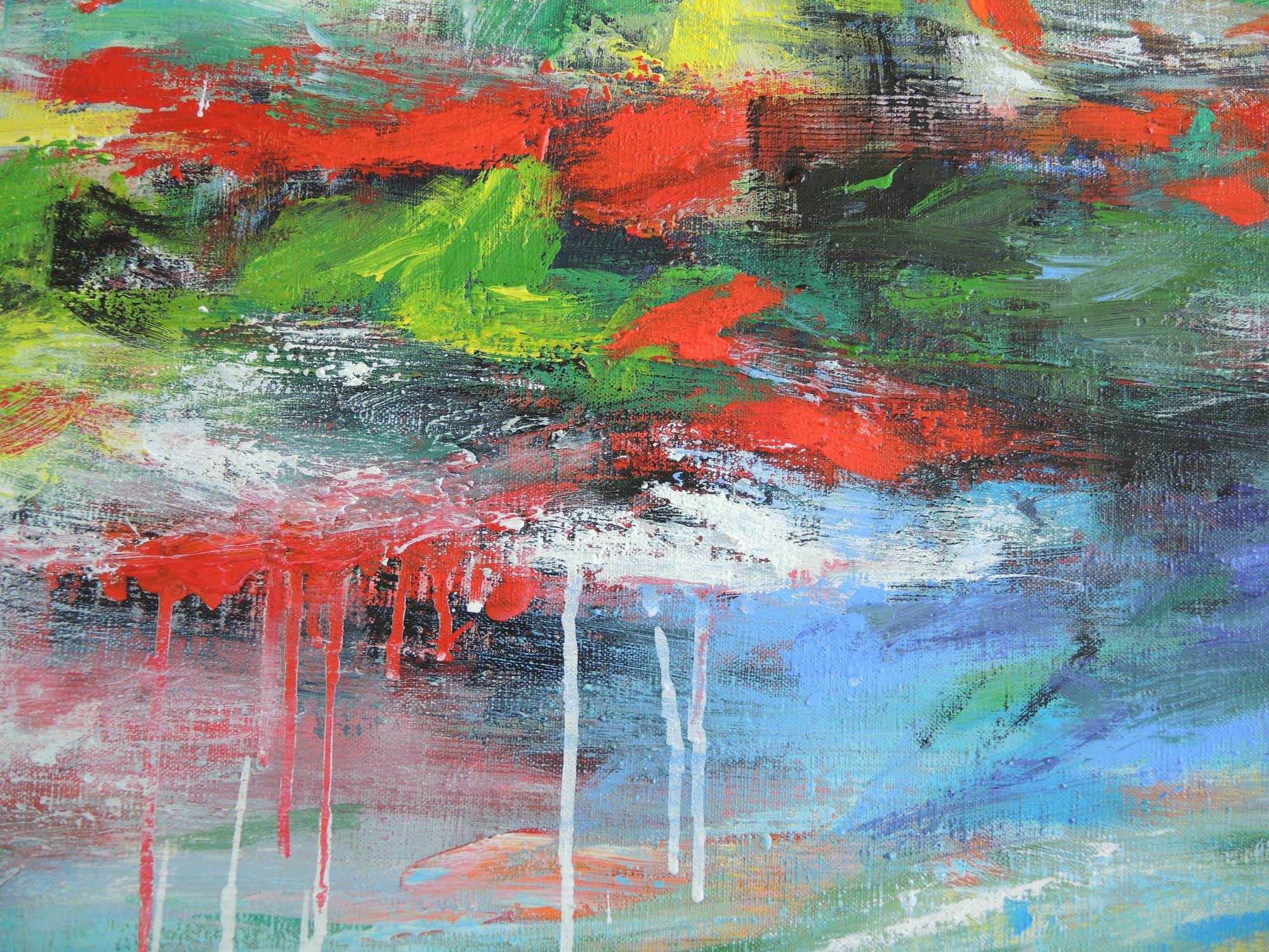 Walking along the banks of my memories, large abstract painting, Mary Chaplin For Sale 2