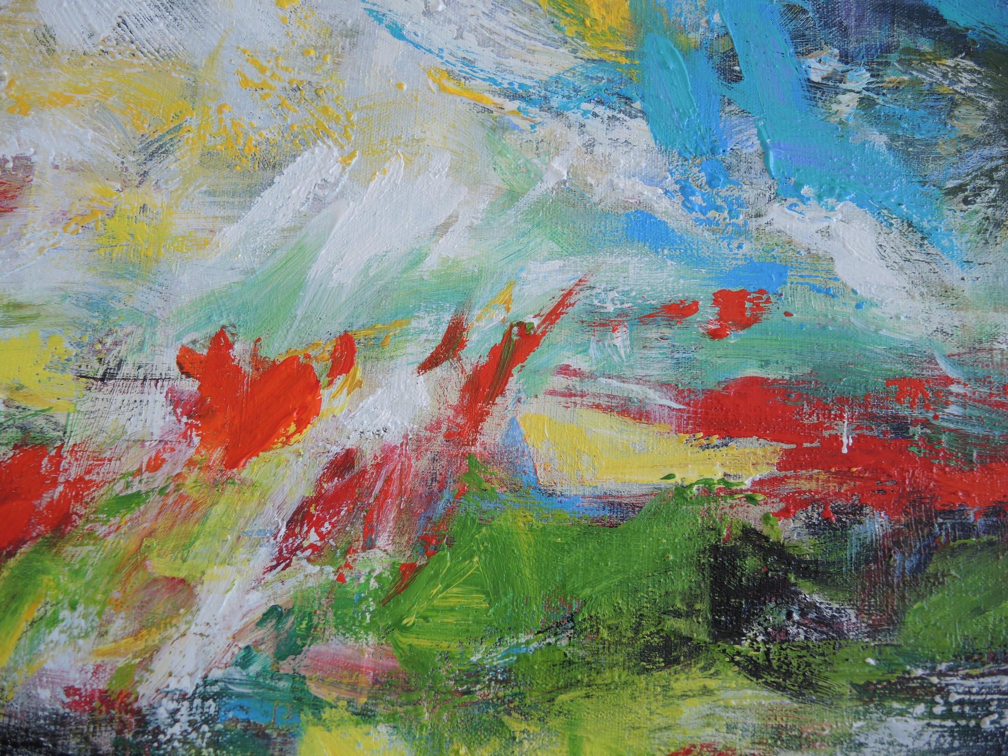 Walking along the banks of my memories, large abstract painting, Mary Chaplin For Sale 3