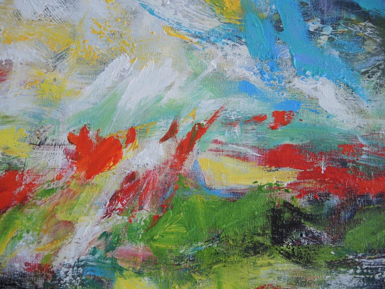 Walking along the banks of my memories, large abstract painting, Mary Chaplin For Sale 3