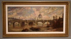 Oil Painting by Mary Charlotte Greene "The Thames Near Charing Cross"