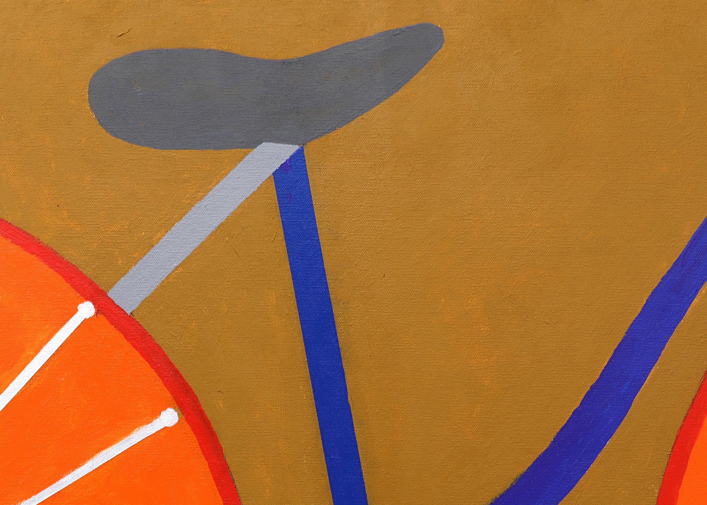Grande dipinto a olio su bicicletta modernista del 1960 di Mary Chenoweth - Arte postmoderna in vendita 7