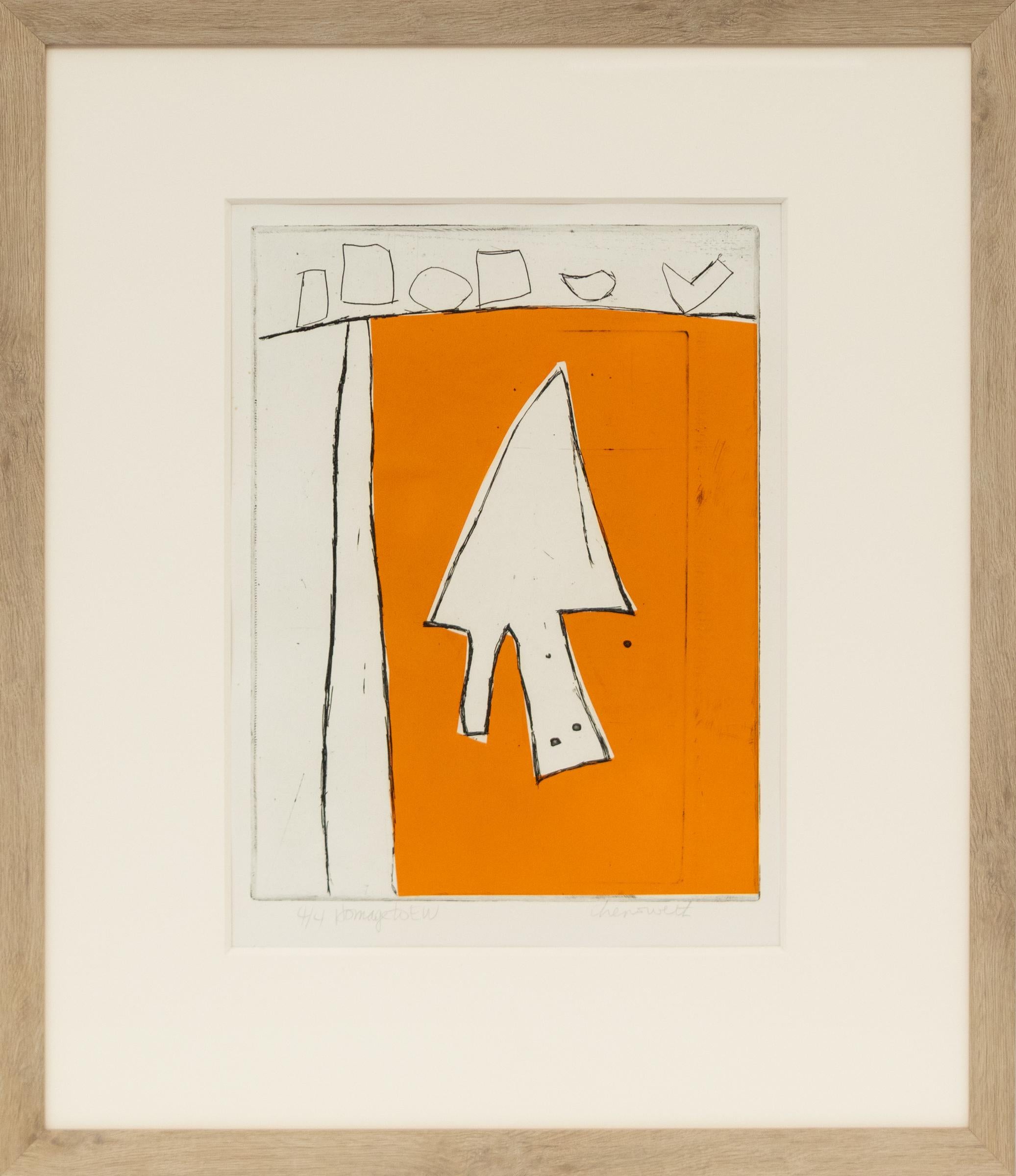 Homage to E.W. (Emerson Woelffer), Original Mid Century Modern Lithograph - Print by Mary Chenoweth