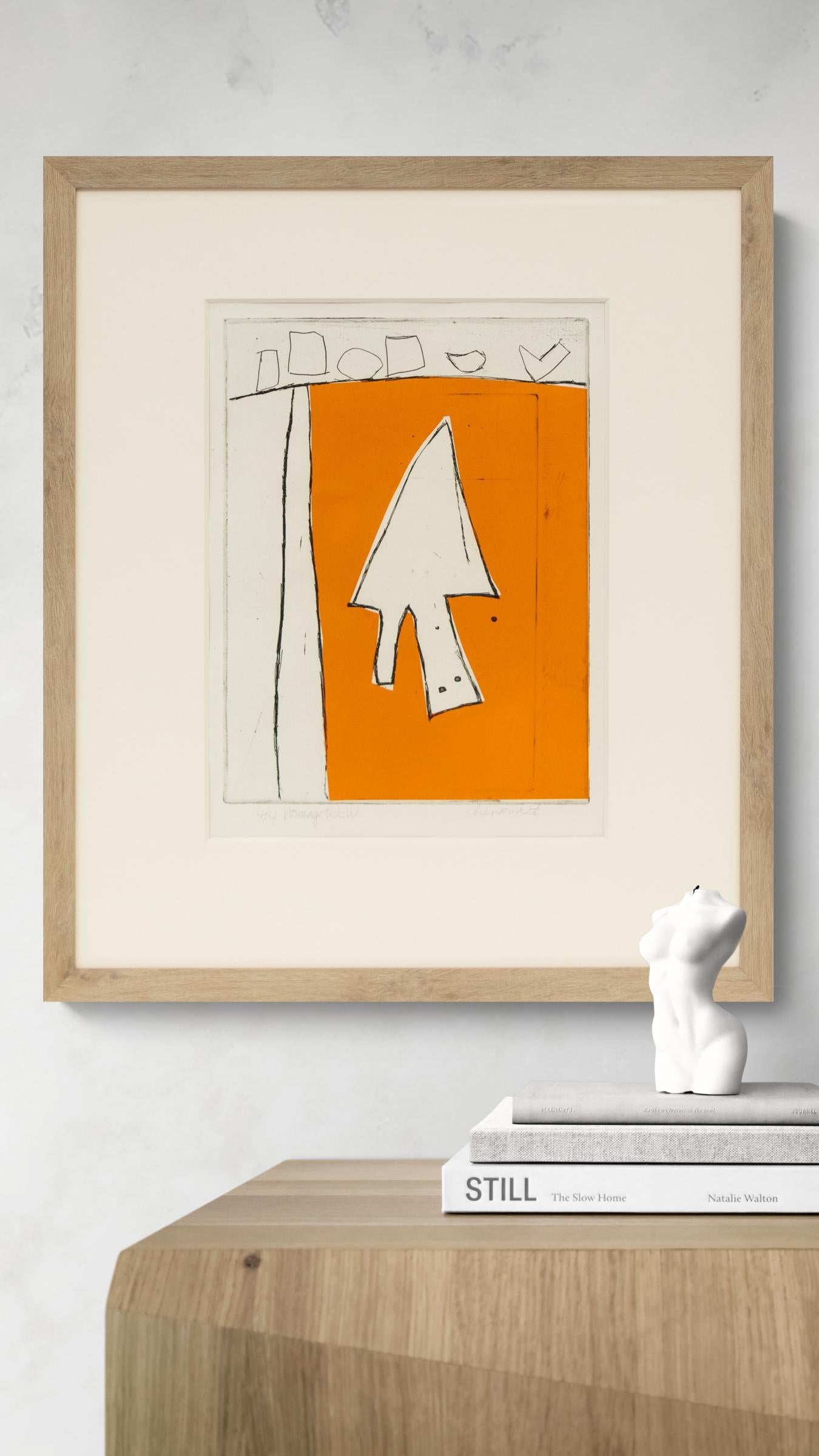 Homage to E.W. (Emerson Woelffer), Original Mid Century Modern Lithograph - Abstract Print by Mary Chenoweth