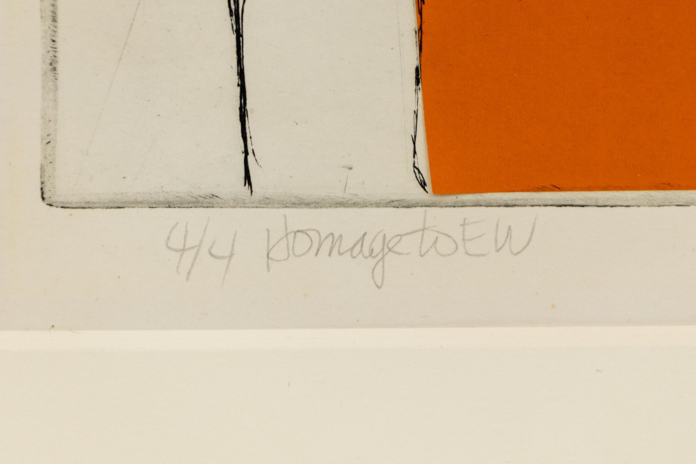 Homage to E.W. (Emerson Woelffer), Original Mid Century Modern Lithograph For Sale 1