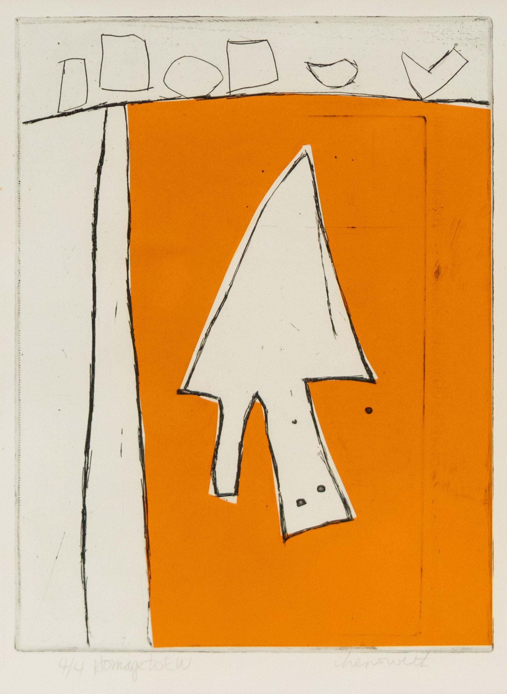 Mary Chenoweth Abstract Print - Homage to E.W. (Emerson Woelffer), Original Mid Century Modern Lithograph