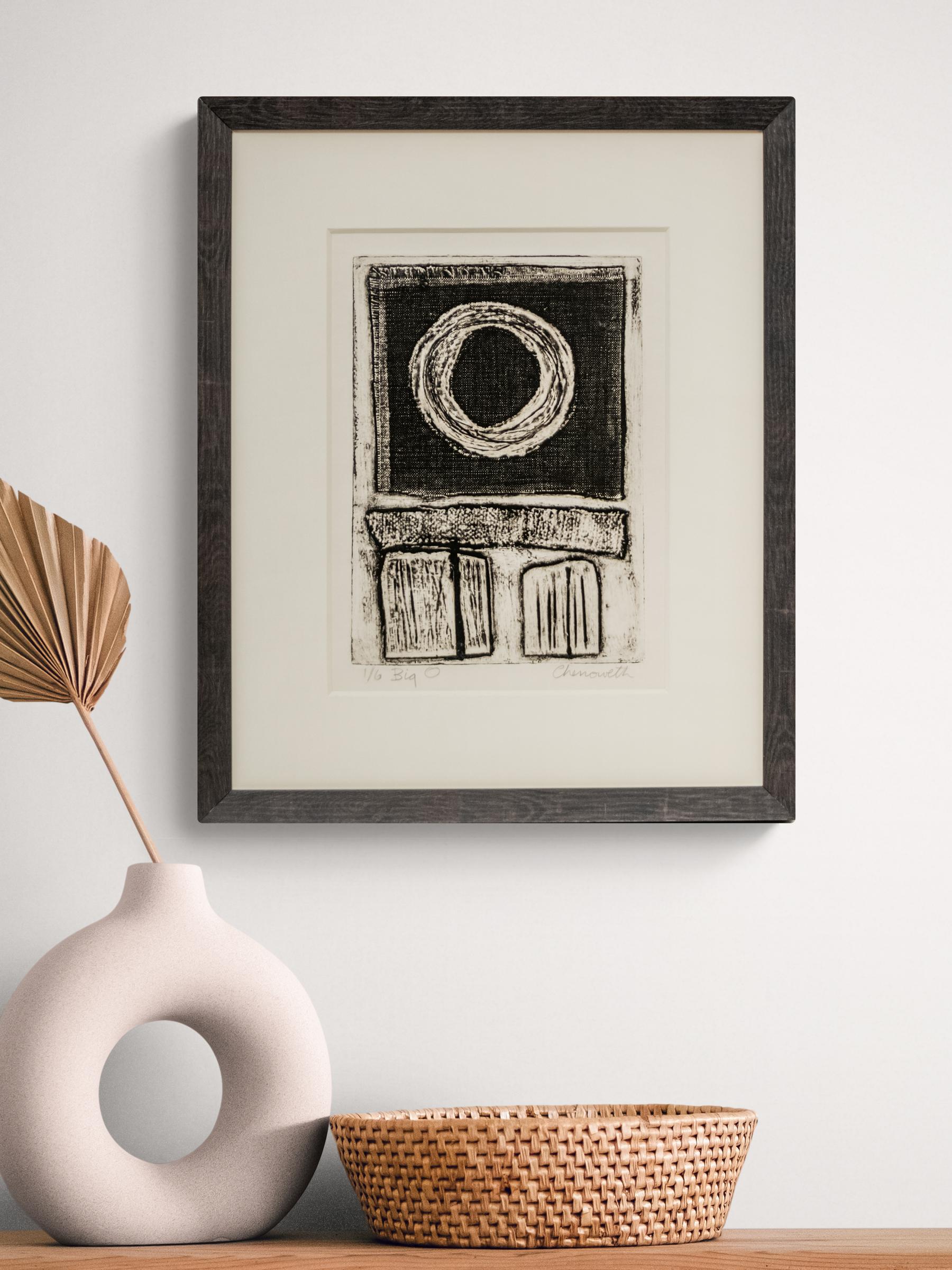 Mid-Century Modern Abstract Etching, Original Black and White Graphic Art Print For Sale 4