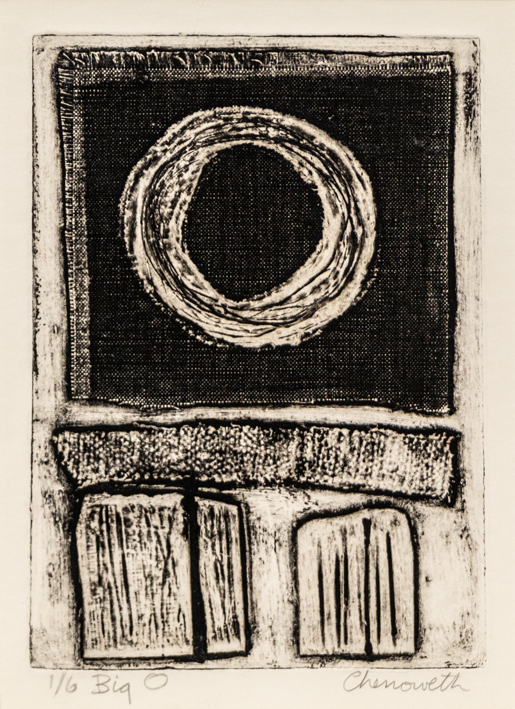 Mary Chenoweth Abstract Print - Mid-Century Modern Abstract Etching, Original Black and White Graphic Art Print