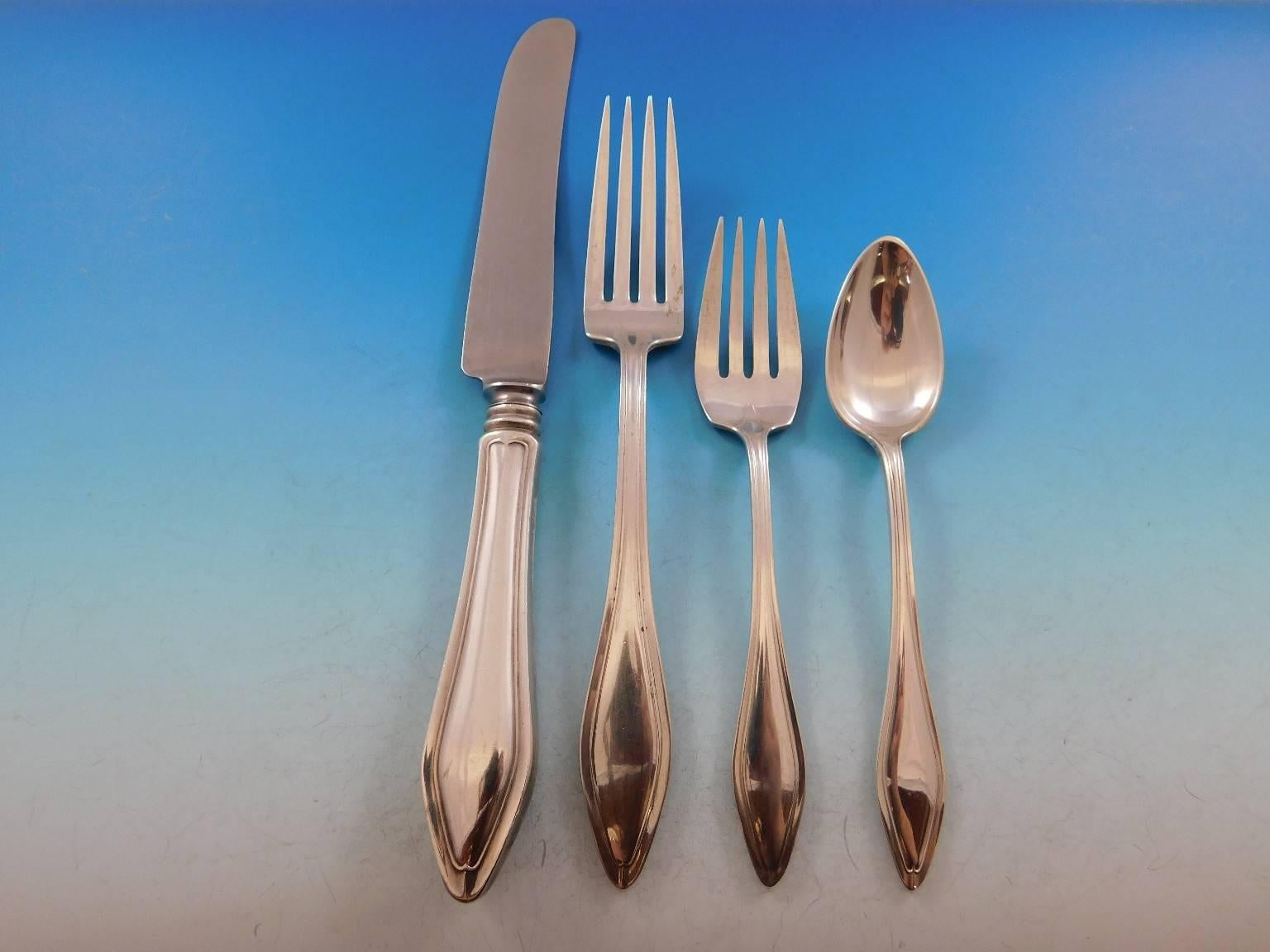 Mary Chilton by Towle Sterling Silver Flatware Set 8 Service 52 pcs Dinner Size In Excellent Condition For Sale In Big Bend, WI