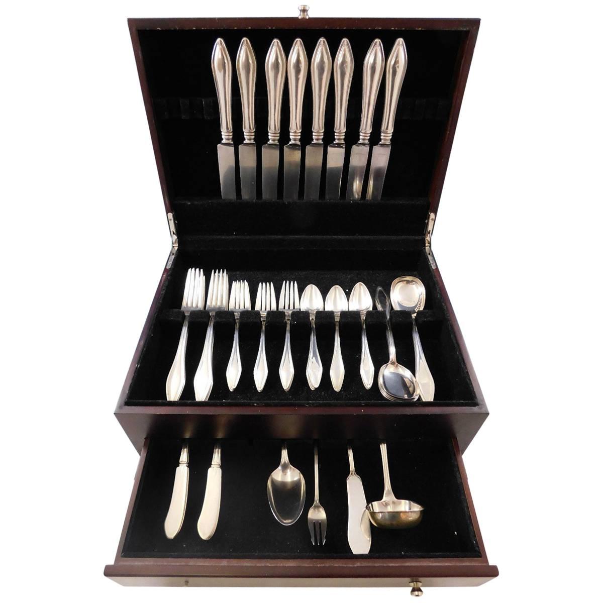 Mary Chilton by Towle Sterling Silver Flatware Set 8 Service 52 pcs Dinner Size For Sale
