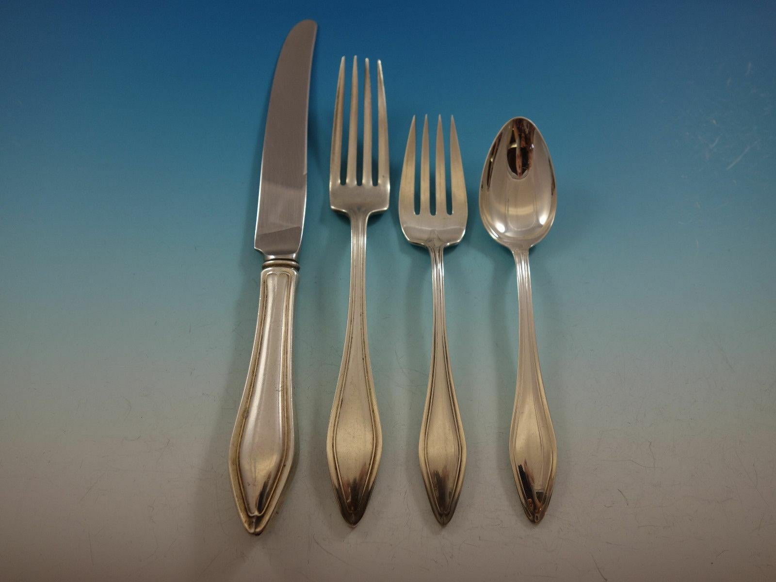 Exquisite Mary Chilton by Towle sterling silver flatware set - 77 pieces. This set includes:

12 knives, 8 7/8