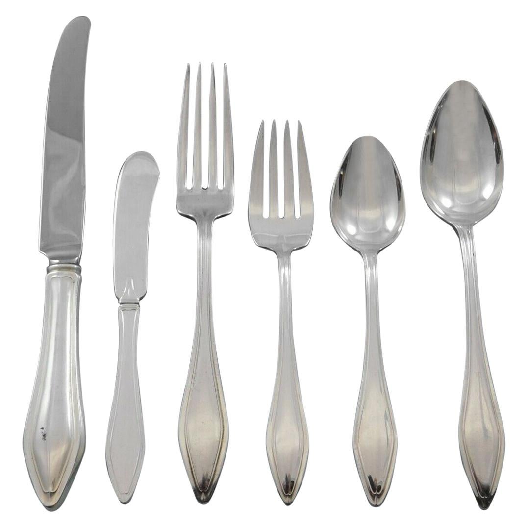 Mary Chilton by Towle Sterling Silver Flatware Set for 12 Service 77 Pieces For Sale