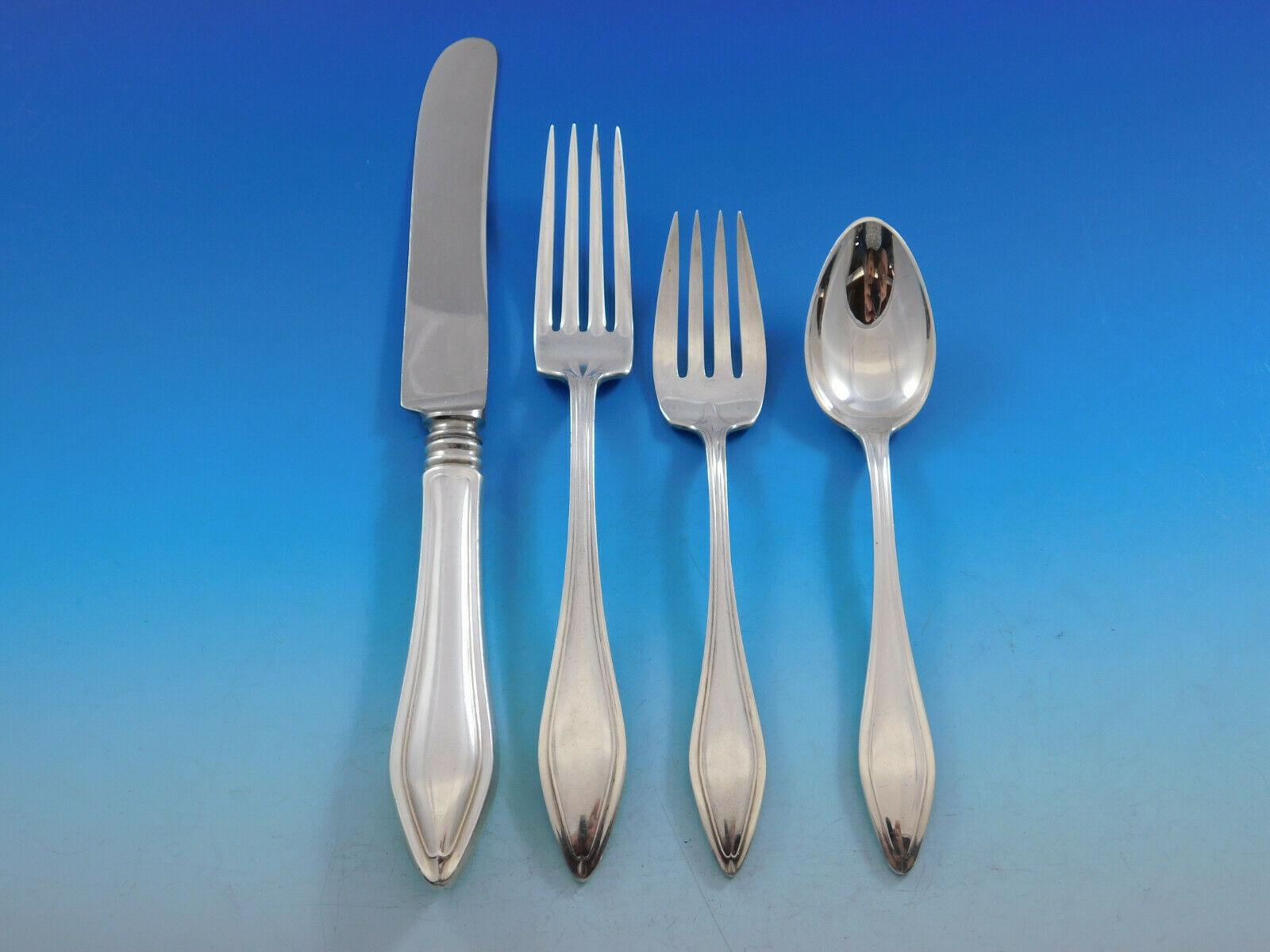 Mary Chilton by Towle Sterling Silver Flatware Set for 8 Service, 62 Pieces In Excellent Condition For Sale In Big Bend, WI