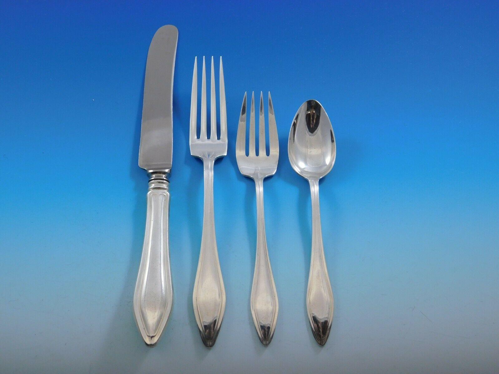 Mary Chilton by Towle Sterling Silver Flatware Set for 8 Service 91 Pieces In Excellent Condition For Sale In Big Bend, WI