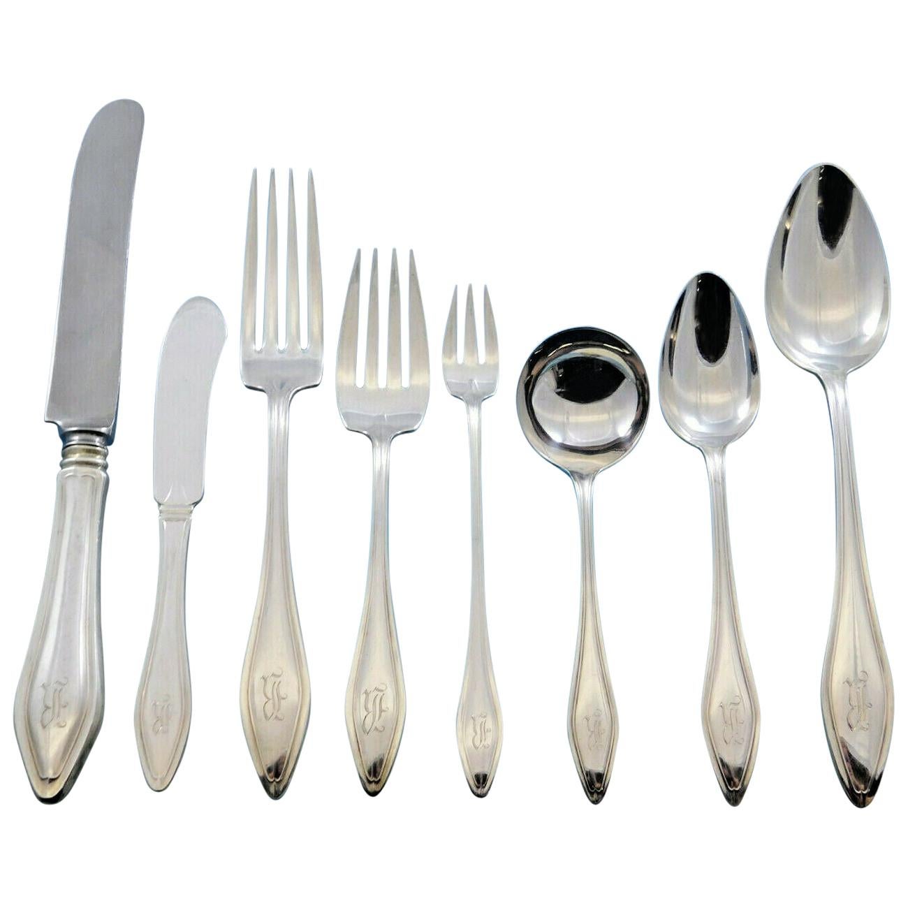 Mary Chilton by Towle Sterling Silver Flatware Set Service 126 Pieces R Monogram