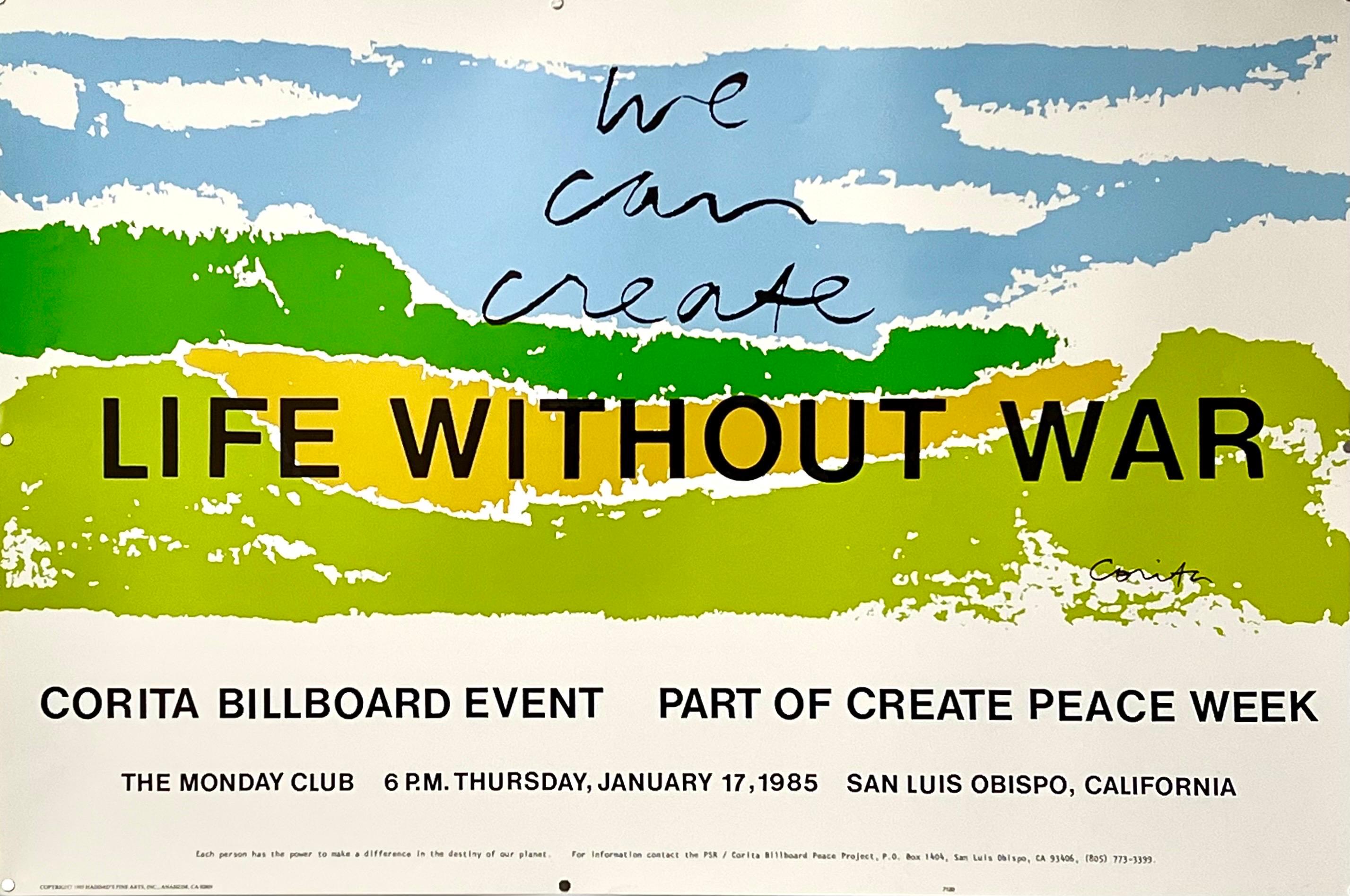 Original-Vintage-Poster, Sister Corita Kent, Lithographie, Pop-Art, „Life Without War“, Vintage im Angebot 1