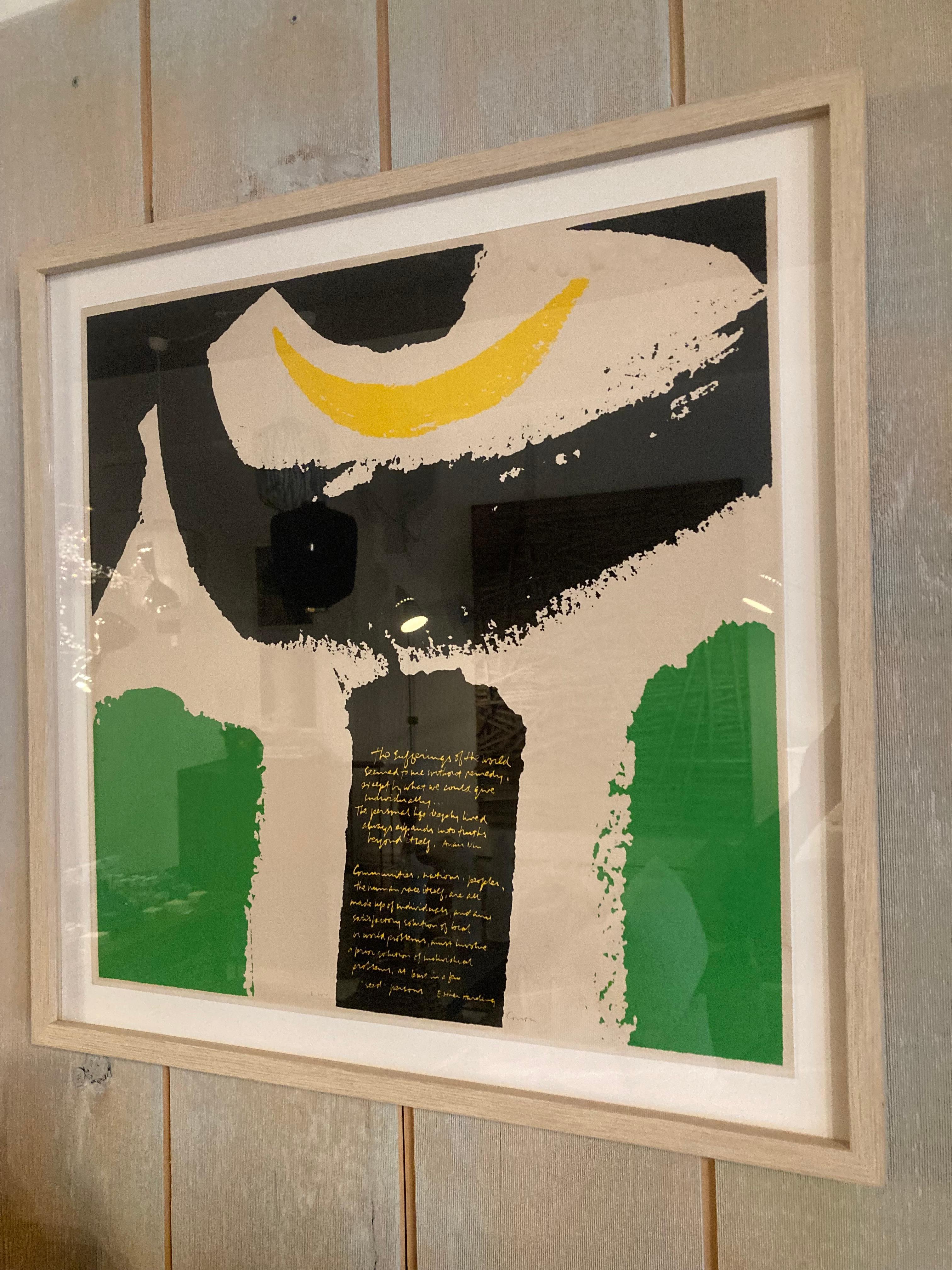 Mary Corita (Sister Mary) Kent
Seed Persons, 1972
Edition of 200
Silkscreen on art paper
Larson Juhl custom frame

A sister of the Immaculate Heart of Mary in Los Angeles, Sister Mary Corita served as both an educator and an activist.

Dimensions :
