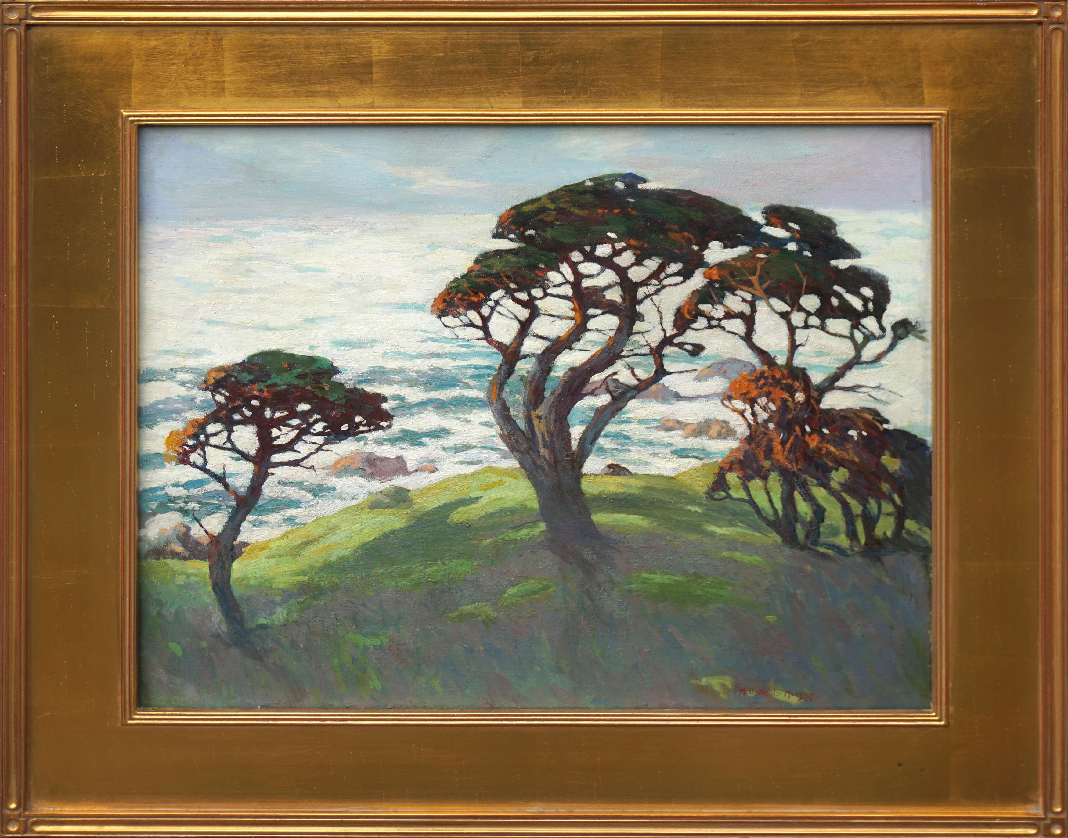 Mary DeNeale Morgan Landscape Painting - Monterey Cypresses, Pebble Beach Carmel - Landscape - Special