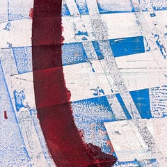 Mary Didoardo "Inmersión profunda" - Pequeño cuadro abstracto al óleo sobre panel de madera