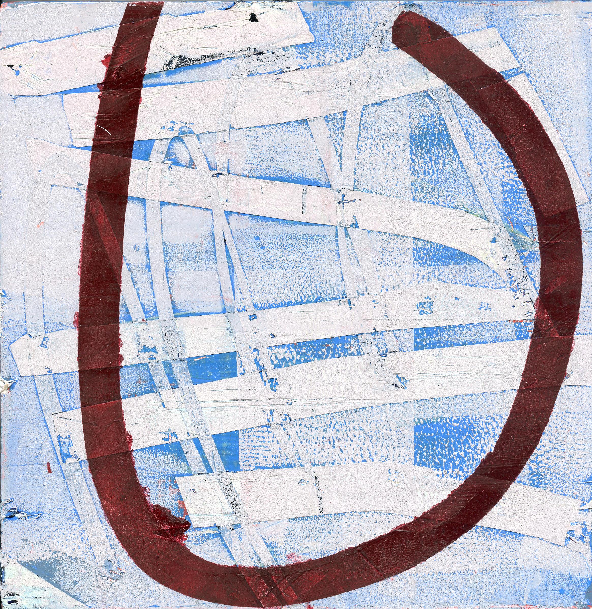 Mary Didoardo
Immersione profonda, 2022
olio su pannello di legno
8 x 8 pollici.
(dido093)

Questo piccolo dipinto astratto a olio su legno di Mary Didoardo presenta la sua caratteristica tecnica di stratificazione e linee a spirale nei toni del