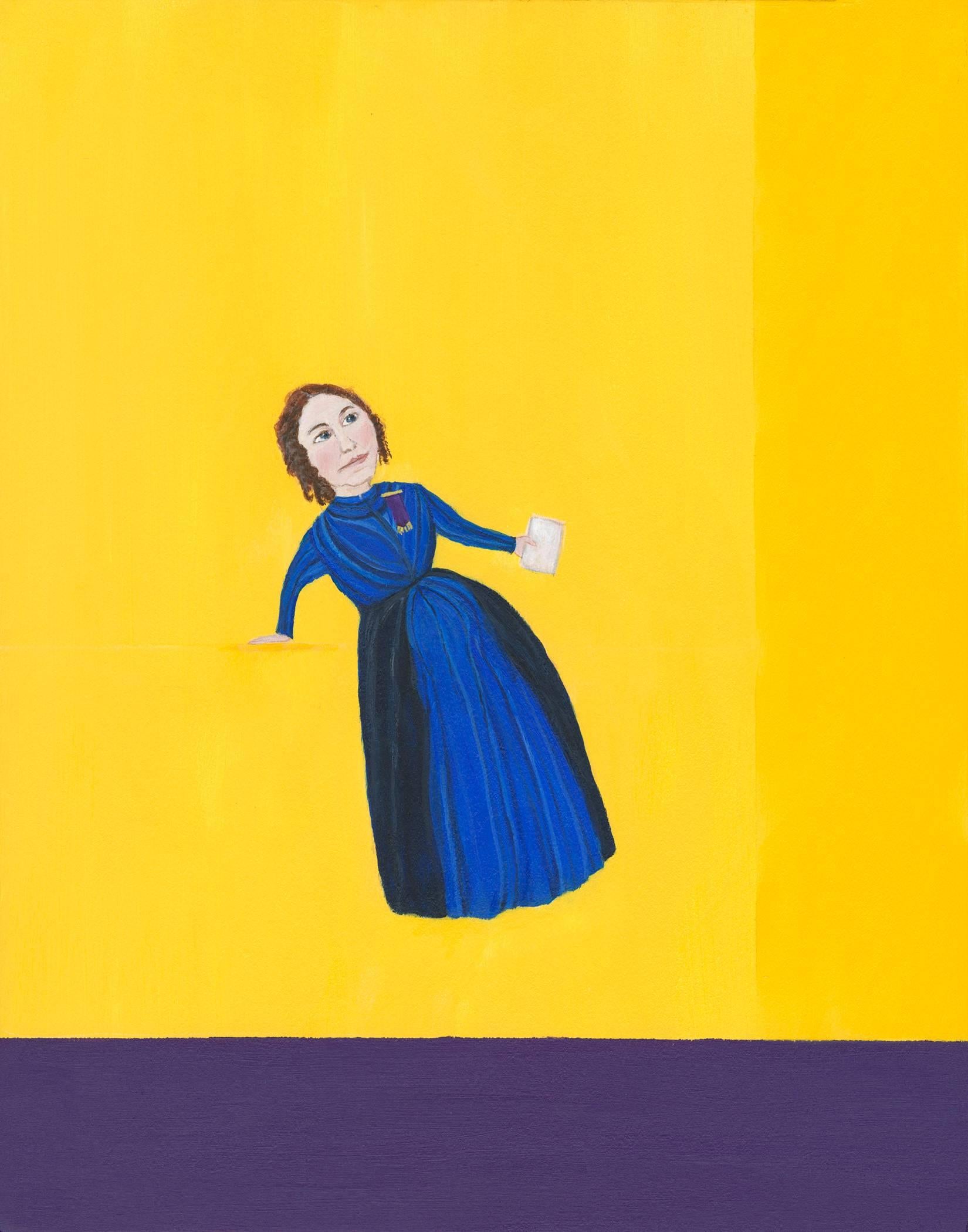Mary Dwyer, Elizabeth Cady Stanton_Seneca Falls 1870s_2014_acrylique sur planche, en vente 1