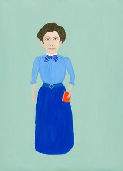 Mary Dwyer, Ida Tarbell, 2017, watercolor on paper, Suffragists and Journalists