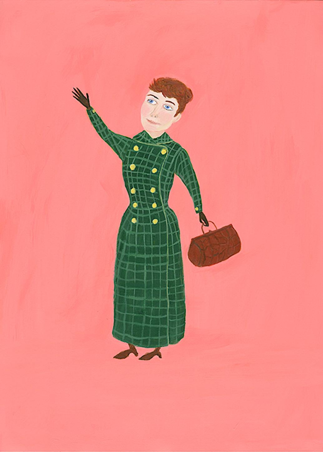 Mary Dwyer, Nellie Bly, 2017, watercolor on paper, Suffragists and Journalists