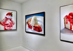 « Big Cherry Pie a la Mode » Cuillère à tarte à cerisier/ Crème glacée Vanilla photoréaliste