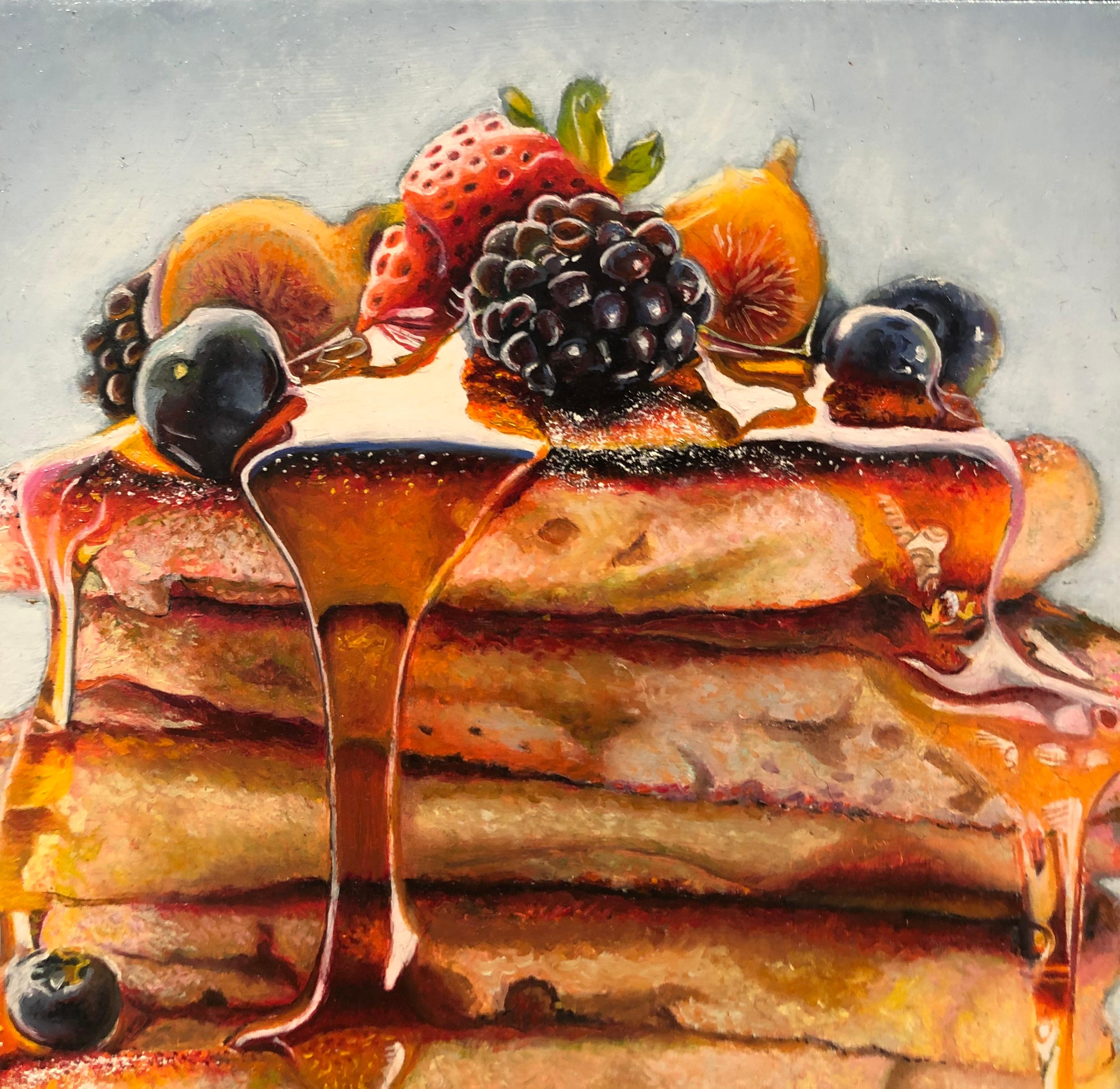 Photorealist Still Life with Pancakes, 