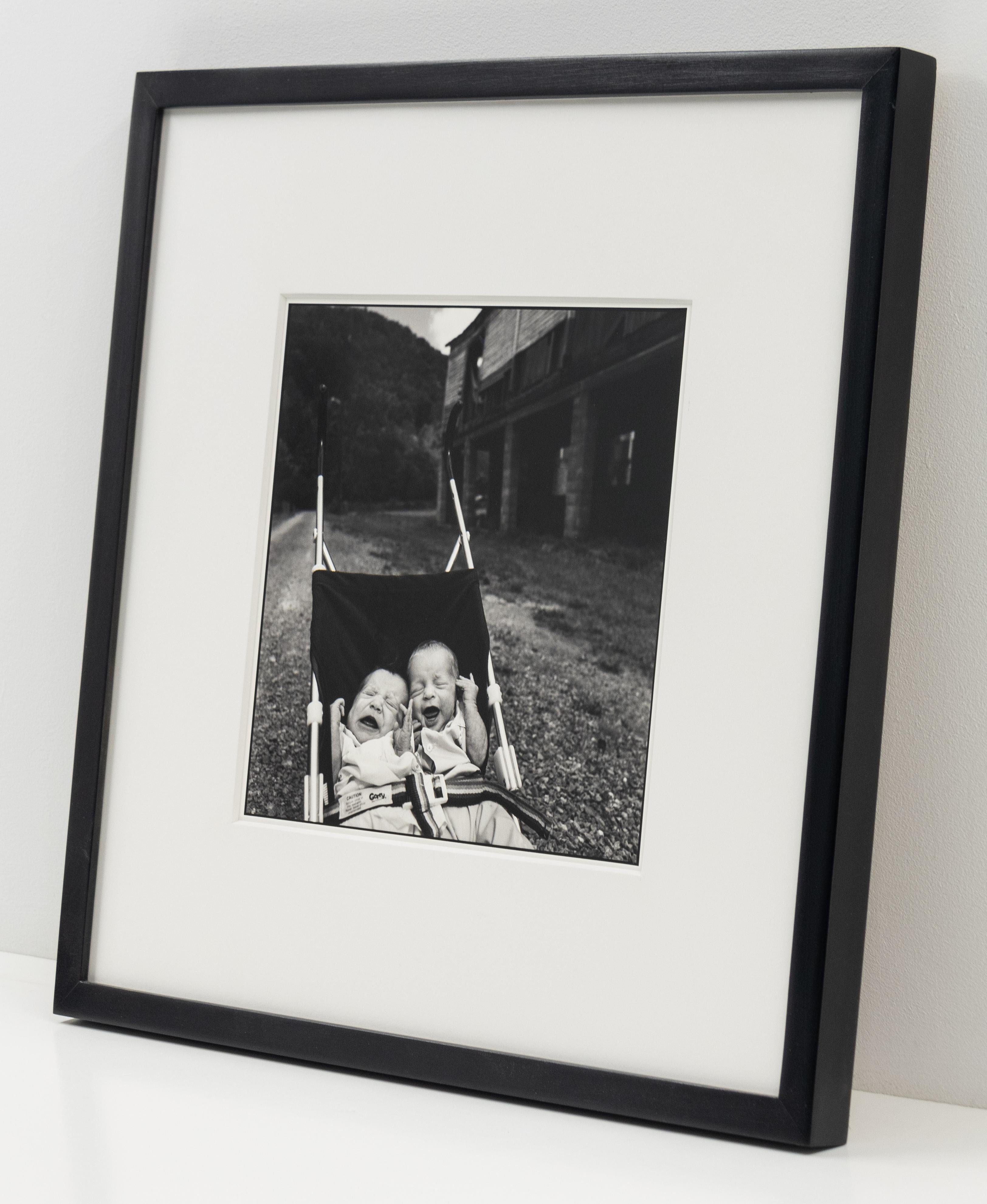 Crying Twins. Middleboro, KY, Contemporary Black+White Documentary Photography For Sale 2