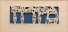 Vintage Judaica Papercut Hebrew Mizrach Flowers American Judaica Folk Art Craft Work