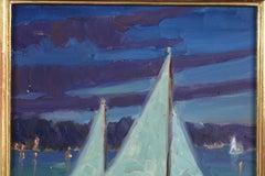 Harbour - American Impressionist Seascape Oil by Mary Fairchild Macmonnies Low