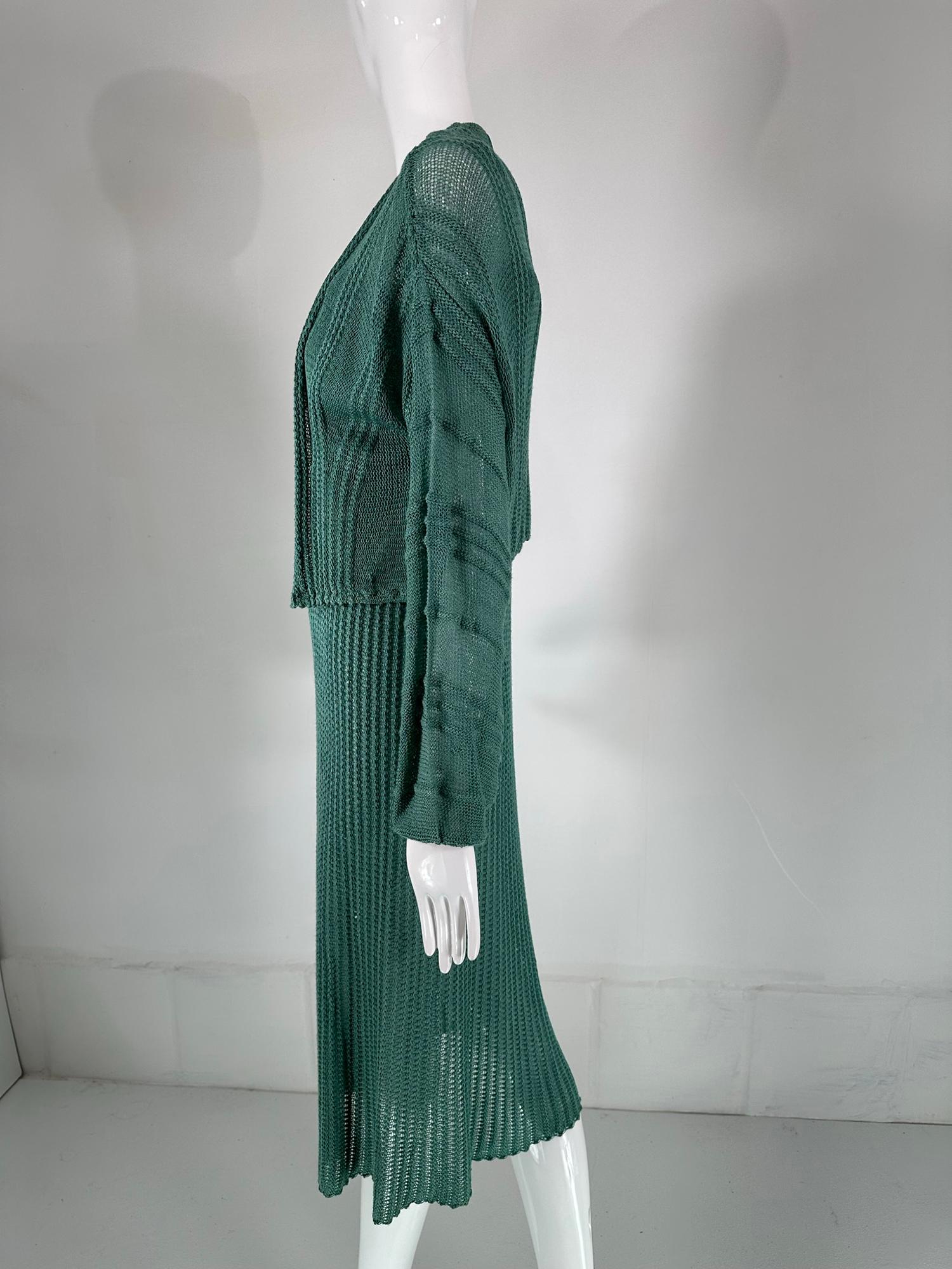 Mary Farrin London - Robe-culotte et pull à manches dolman en coton crochet, années 1970  en vente 7