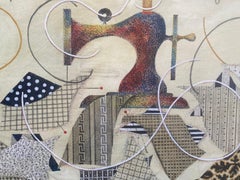 All Sewn Up (Trompe L'Oeil Superrealism Framed Modern Still Life Painting)