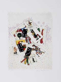Vintage Buena Fortuna, Folk Art Lithograph by Mary Faulconer