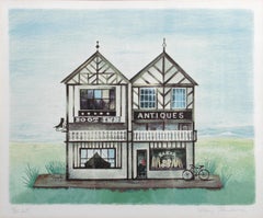 Vintage Chester England, Folk Art Lithograph by Mary Faulconer