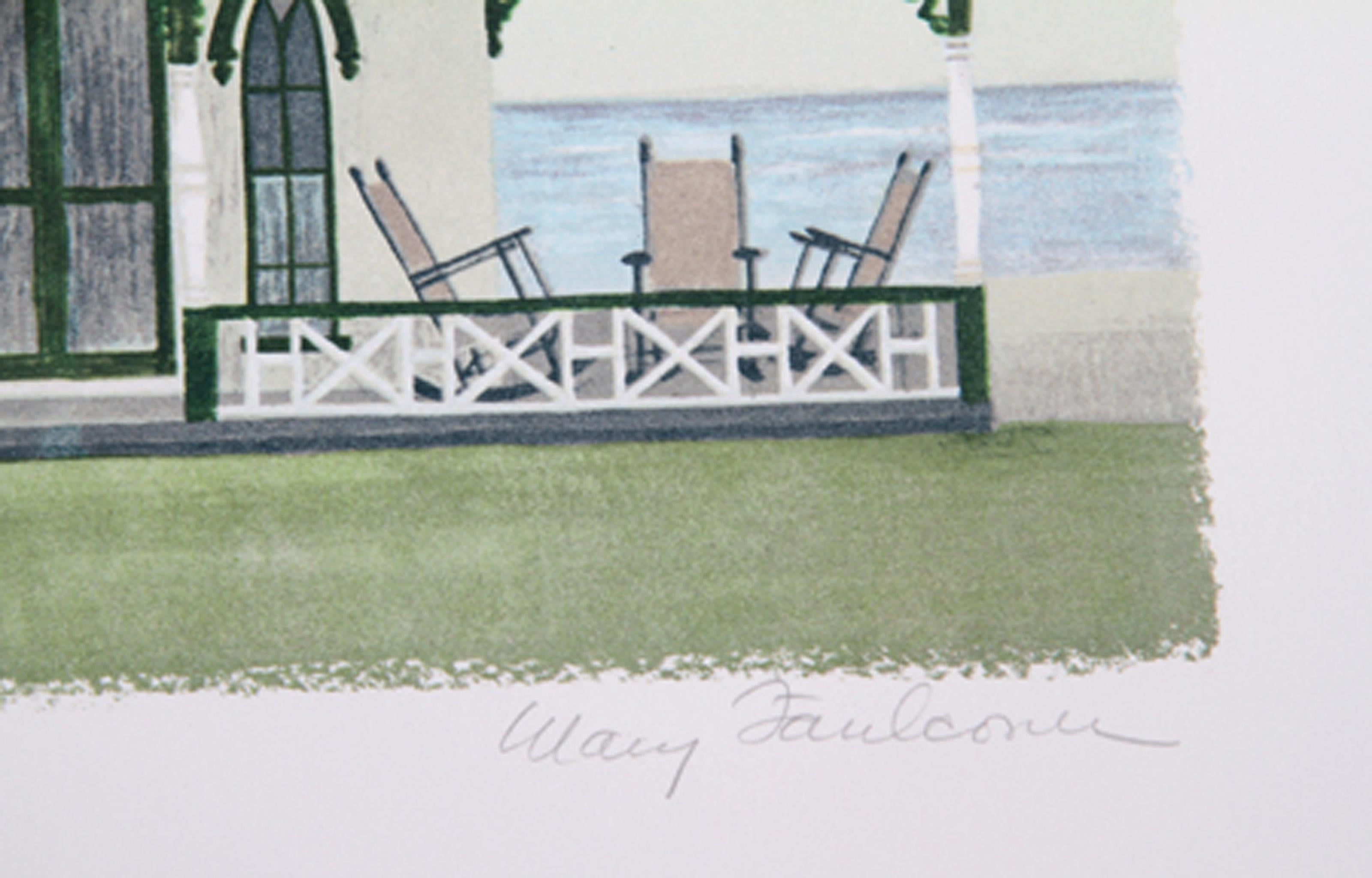 Cottage City, litografía de arte popular de Mary Faulconer en venta 1