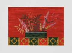 Fall Ferns, Folk Art Lithograph by Mary Faulconer