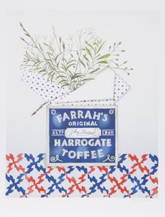 Farrah's Original Harrogate Toffee, Folk Art Lithograph by Mary Faulconer