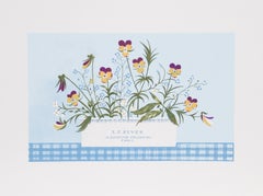 Johnny Jump Up, Folk Art Lithograph by Mary Faulconer
