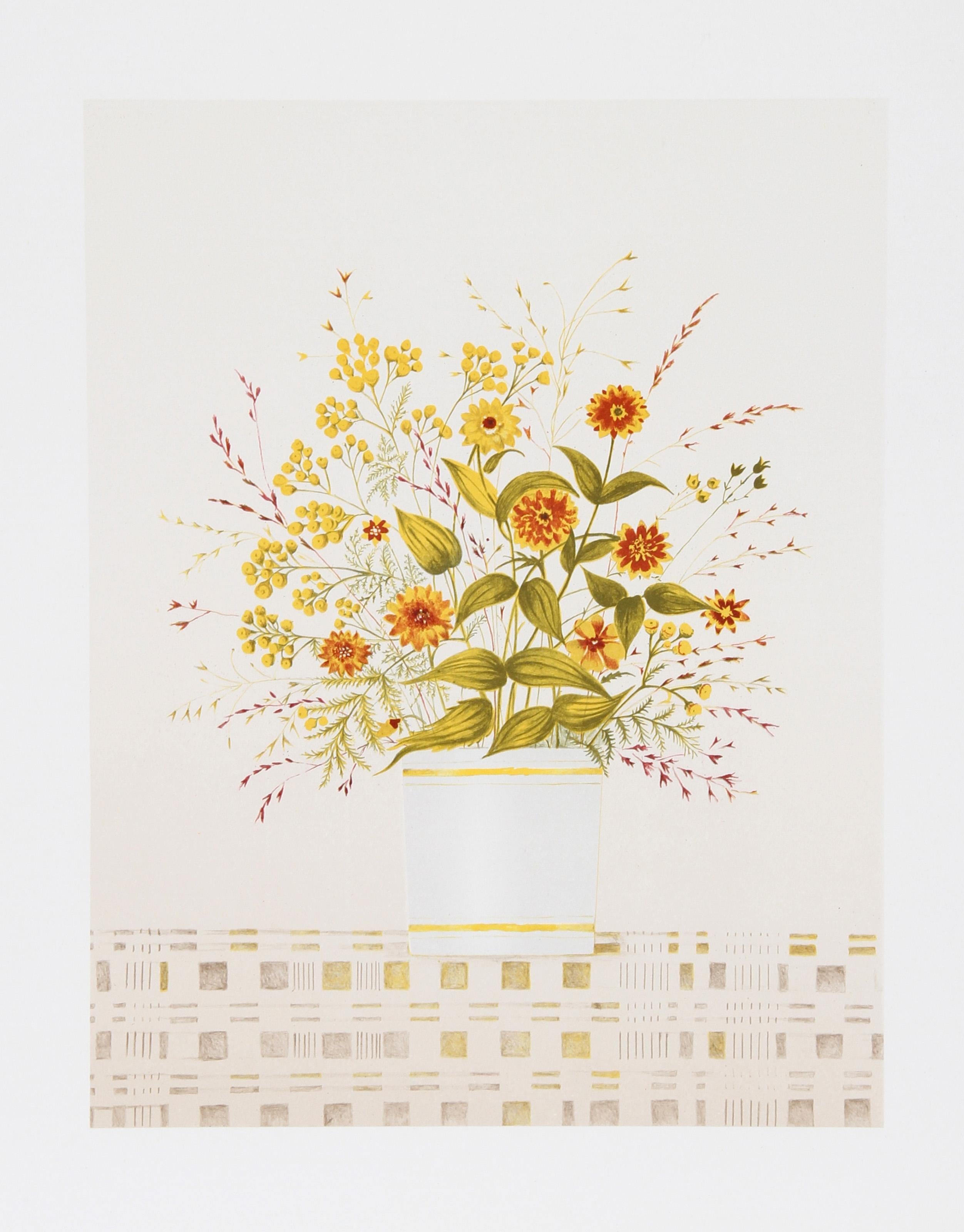 Mary Faulconer, americana (1912 - 2011) - Calendule, Anno:  1980 circa, Medio:  Litografia, firmata e numerata a matita, Edizione:  250, AP 35, Dimensioni immagine:  17 x 13 pollici, Dimensioni:  30 in. x 22 in. (76,2 cm x 55,88 cm), Descrizione: 