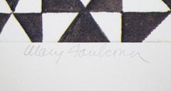 Pencil Box, Folk Art Lithograph by Mary Faulconer