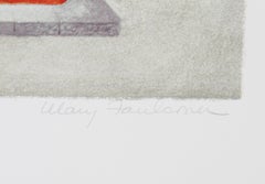 Restaurant au Vieux Paris, Folk Art Lithograph by Mary Faulconer